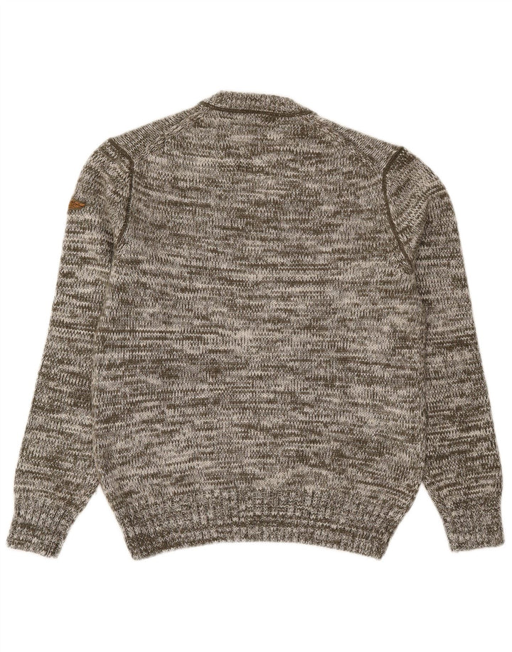 Aviazione Navale Pull Col V Homme Gris Moyen Laine Mouchetée