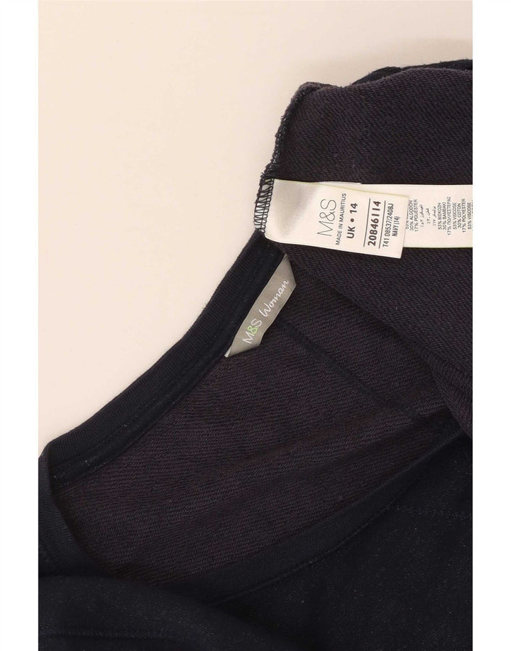 Marks & Spencer Haut à manches 3/4 pour femme UK 14 Bleu marine moyen Viscose