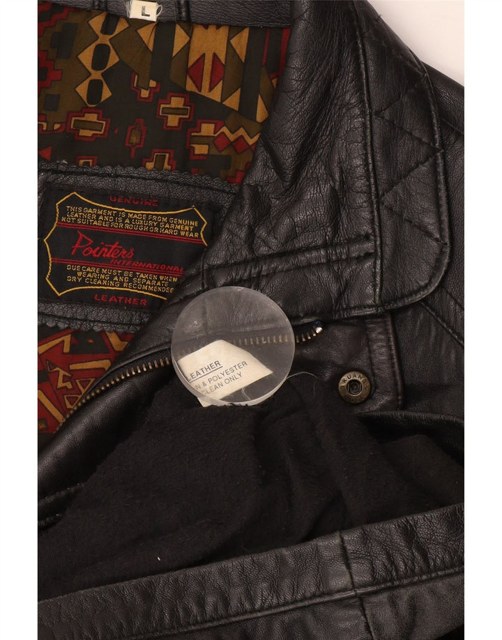 Pointers Veste en cuir pour homme UK 40 Grand cuir noir