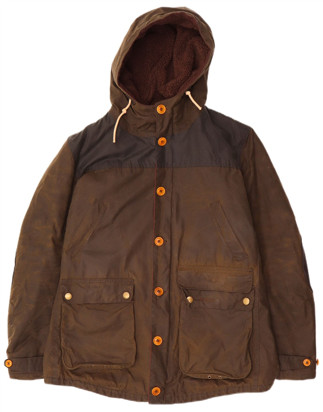 Barbour Veste à capuche en coton ciré pour homme UK 40 Large Marron