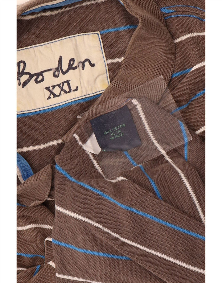 Polo Homme Boden 2XL Gris Rayé Coton