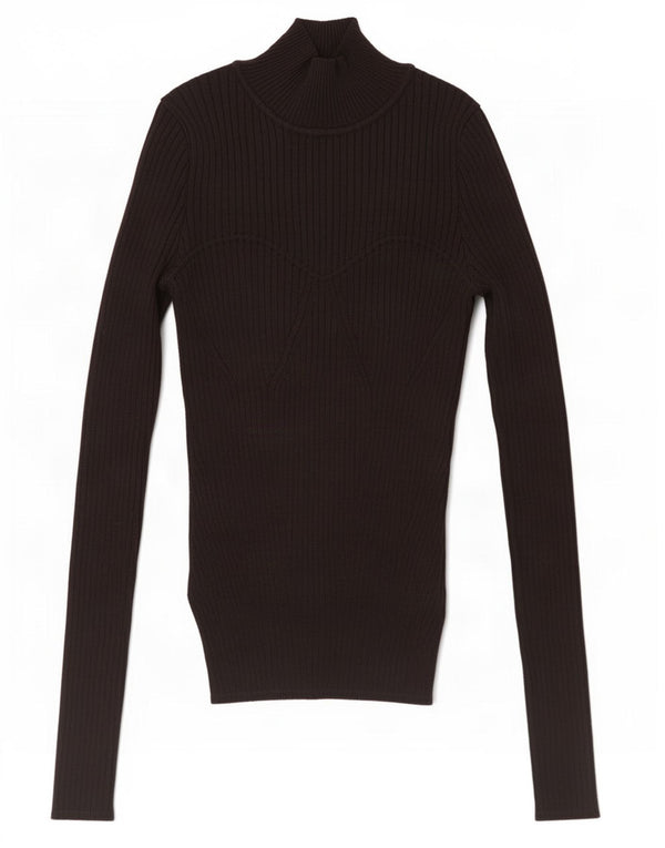 Zara Womens Crop Top Manches Longues UK 8 Small Noir Viscose