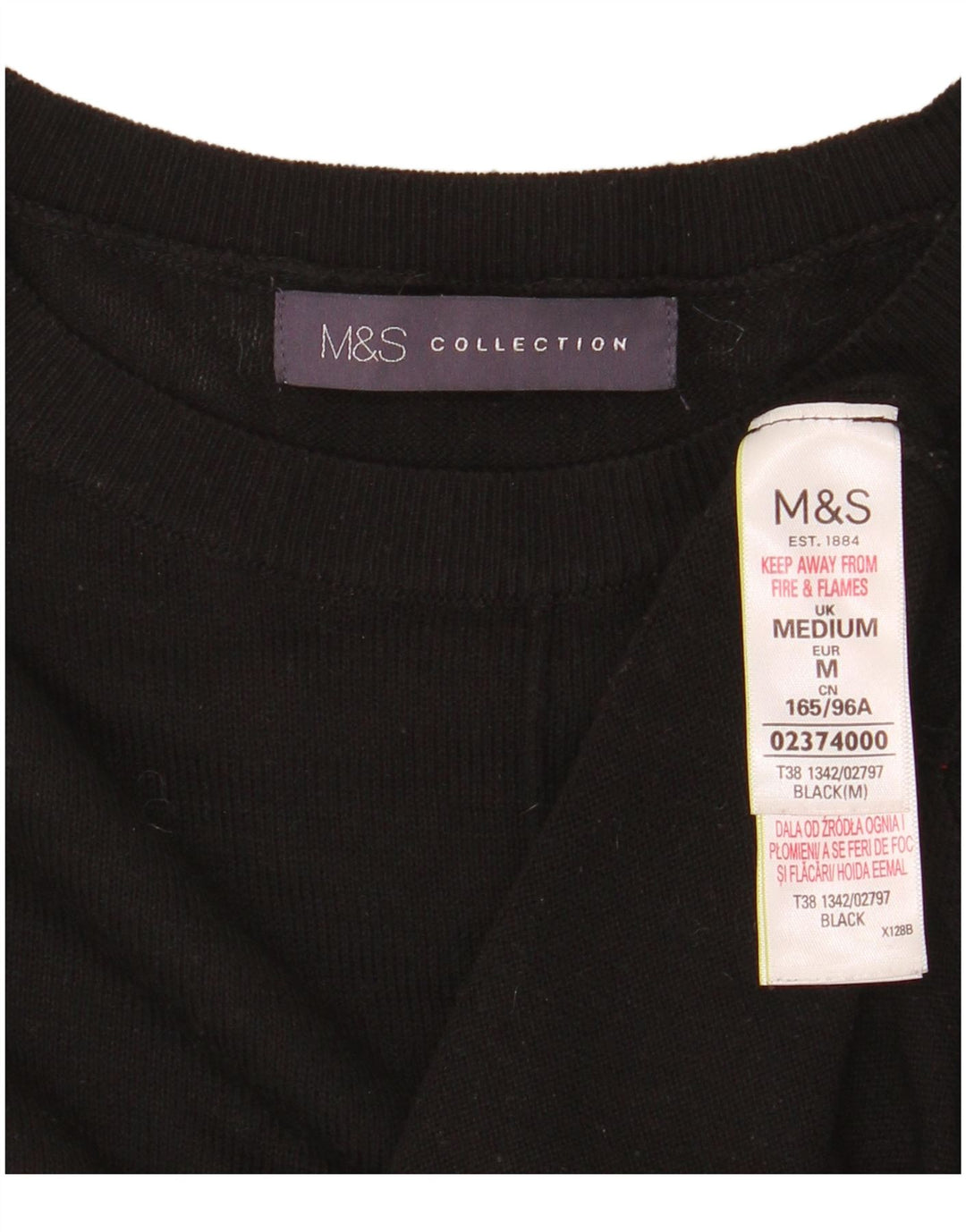 Marks & Spencer Pull à col rond pour femme UK 14 Noir moyen