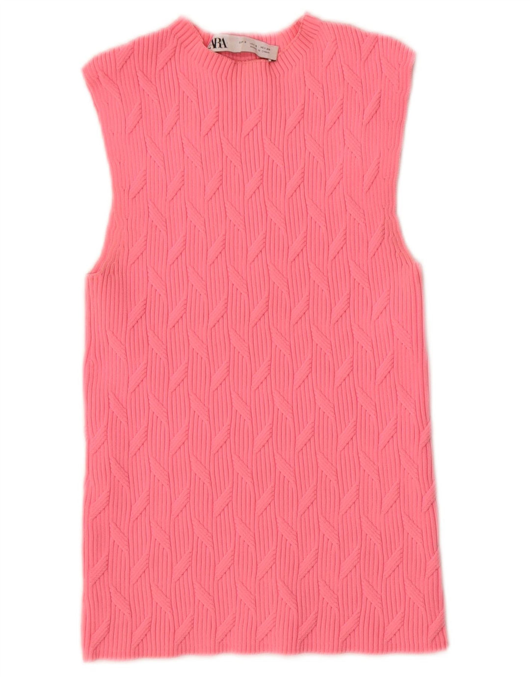 Zara Womens Crop Vest Débardeur UK 8 Petit Rose Polyester