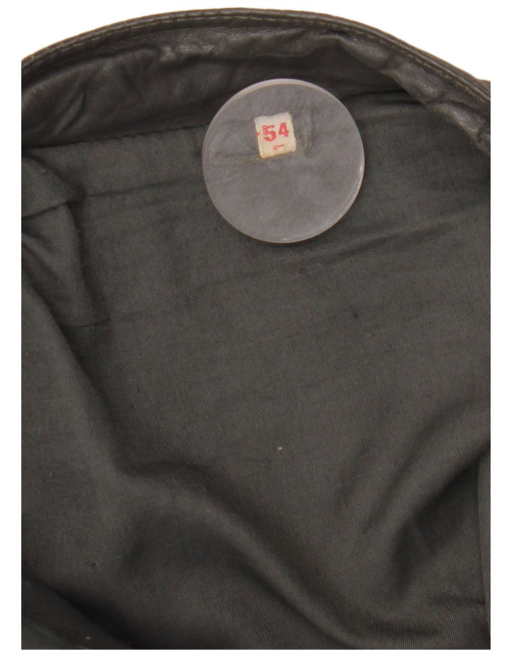 veste en cuir homme vintage IT 54 2XL Gris