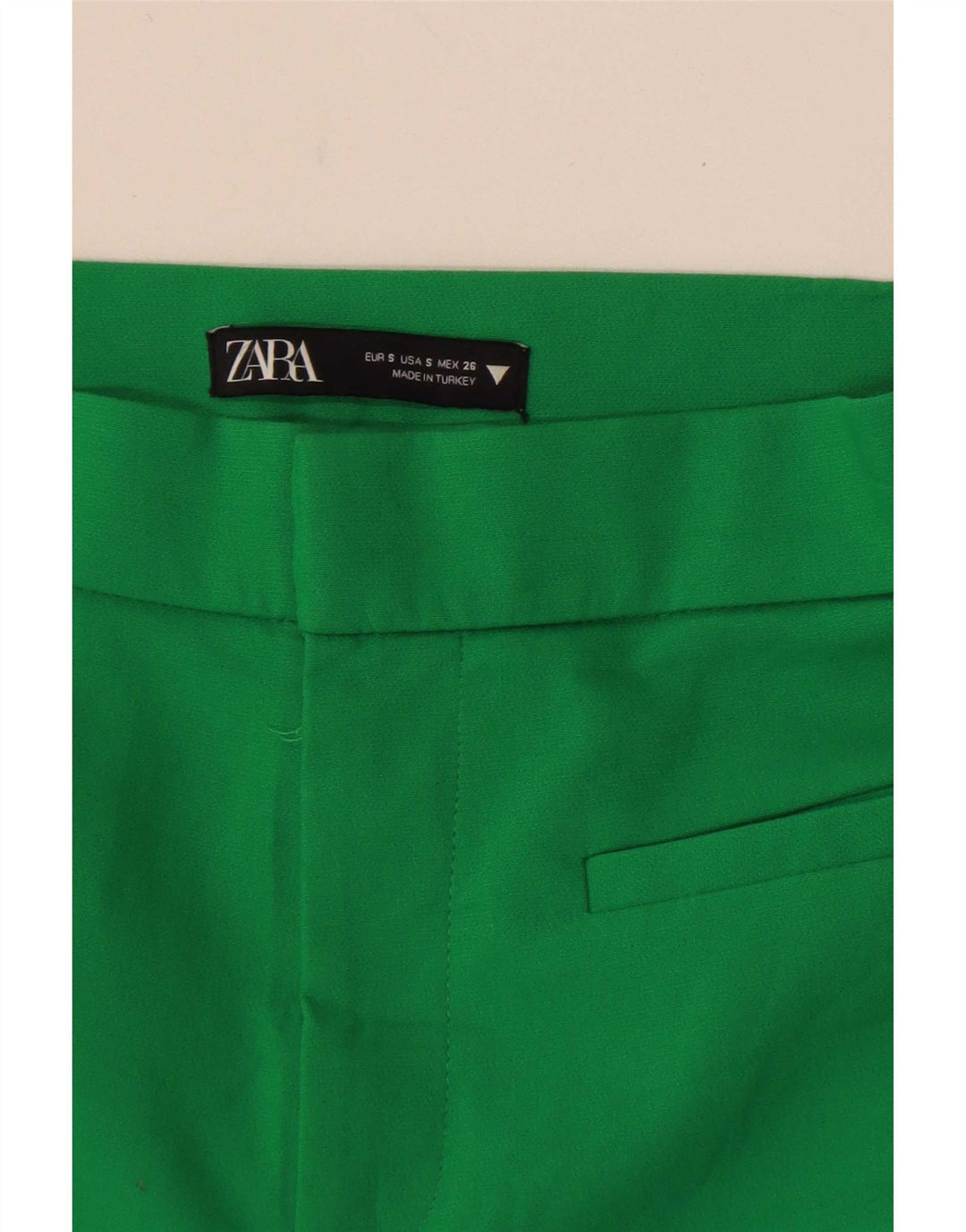 Pantalon Capri Femme Zara Petit W26 L22 Vert