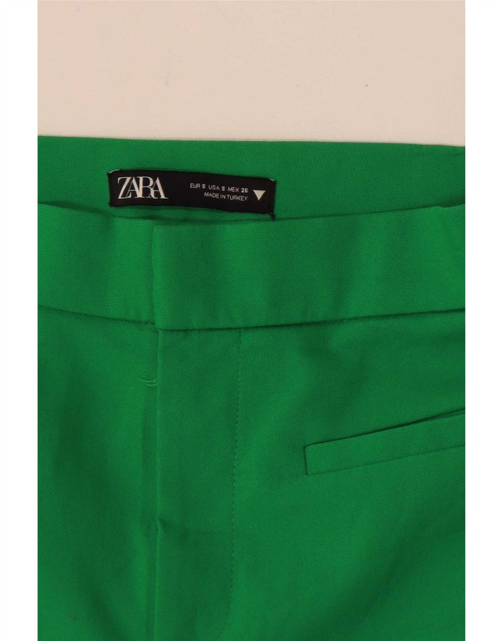Pantalon Capri Femme Zara Petit W26 L22 Vert