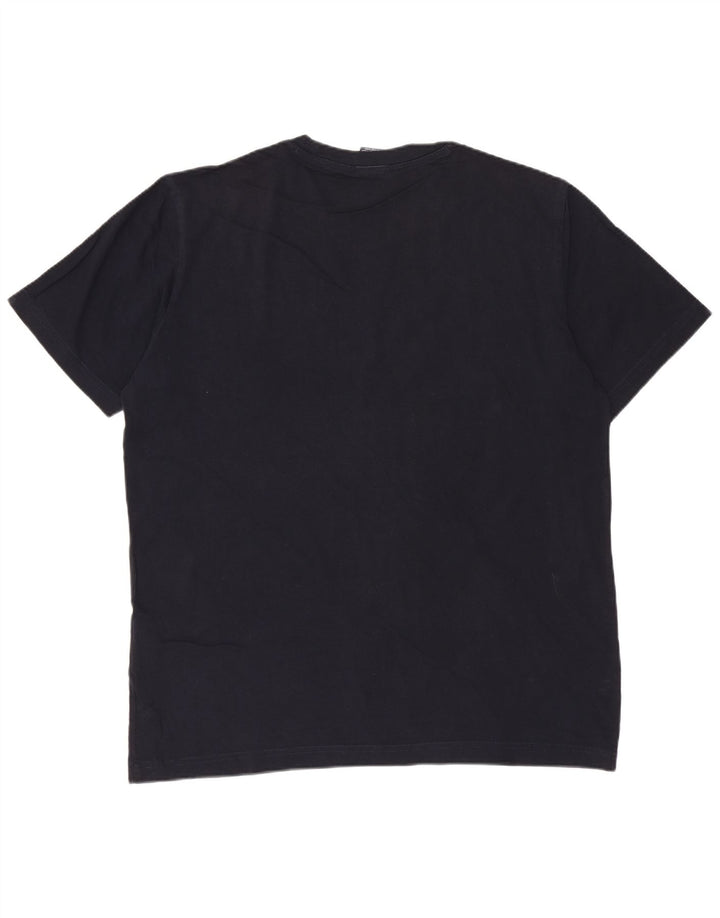 Champion T-Shirt Graphique Homme Bleu Marine Moyen Coton