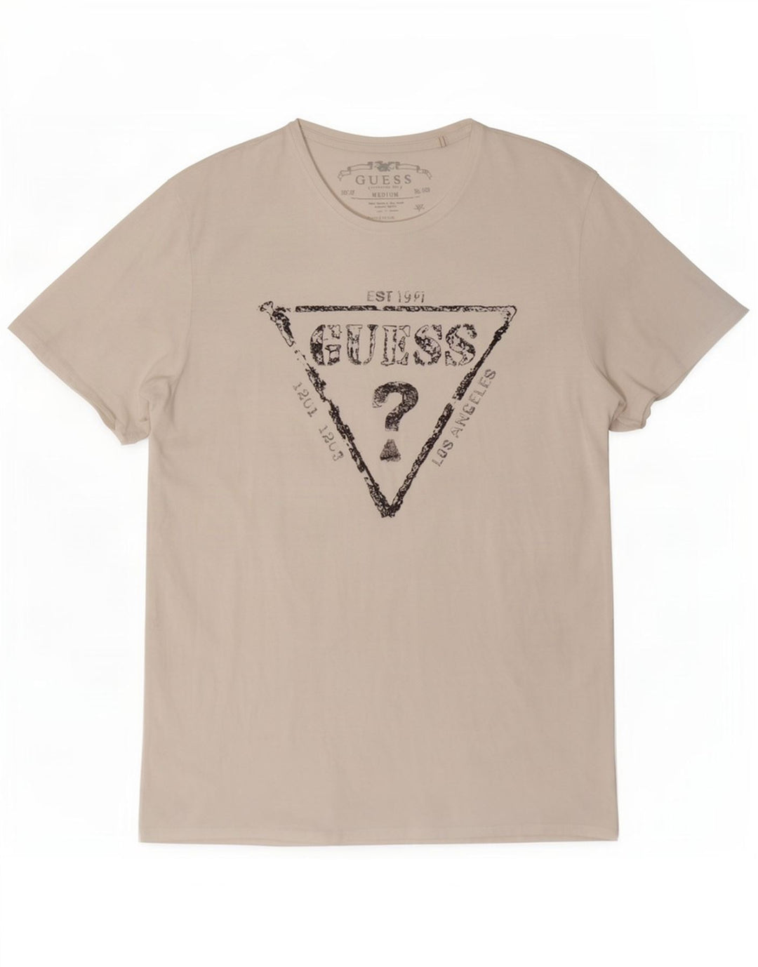 Guess T-Shirt Graphique Homme Blanc Moyen