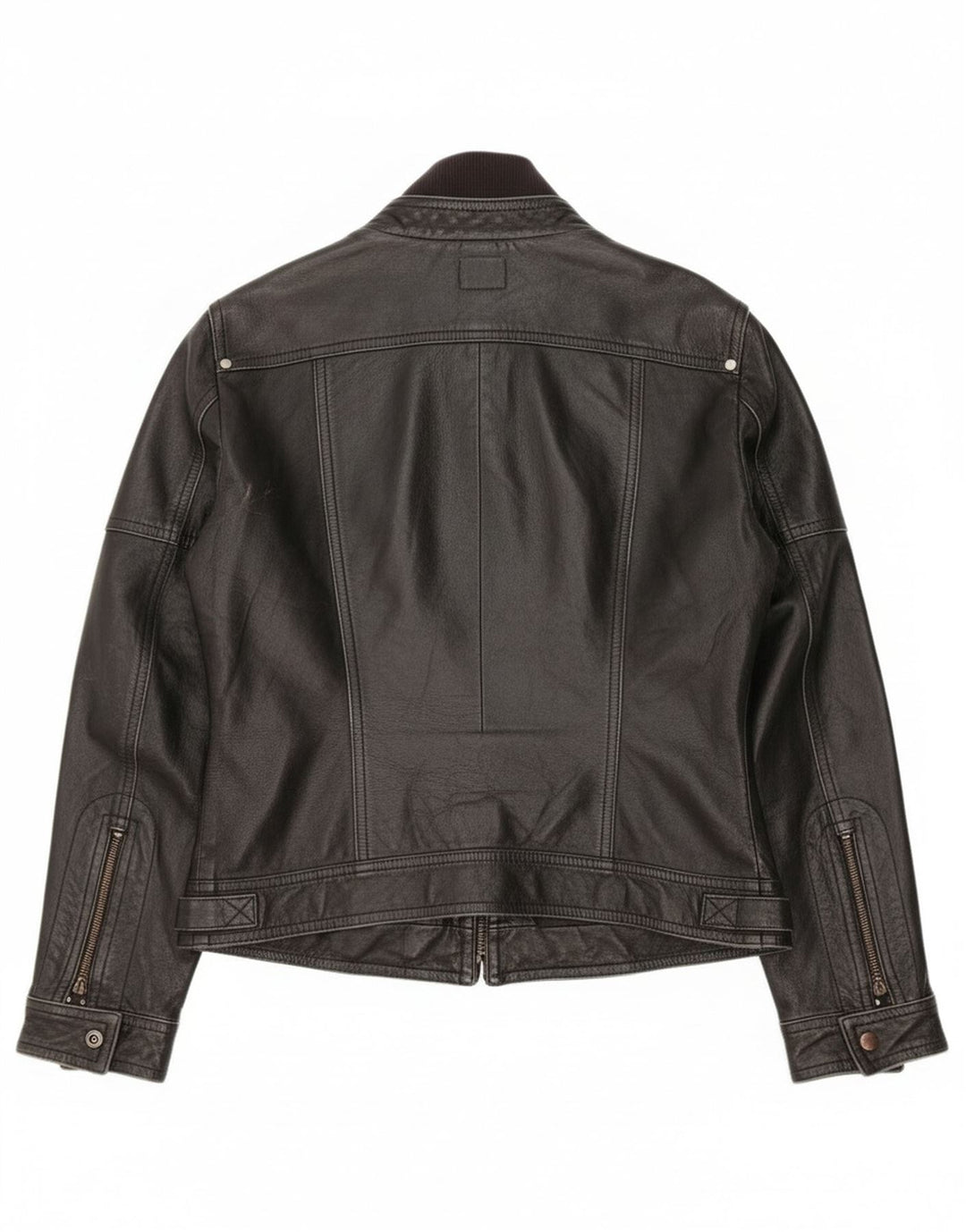 MOTIVI Veste en cuir pour femme UK 14 Medium Noir