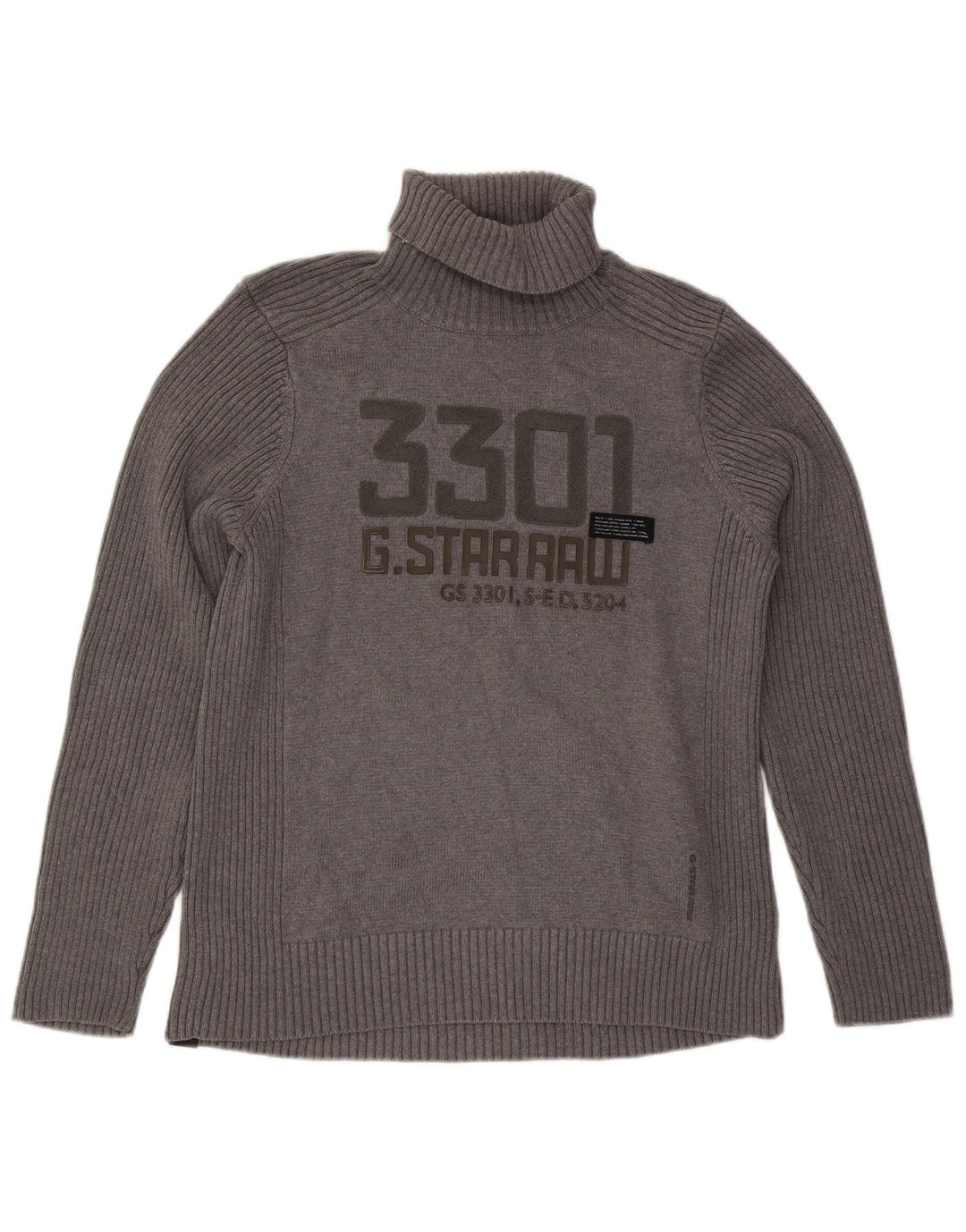 G-Star Pull graphique à col roulé pour homme XL Gris Coton