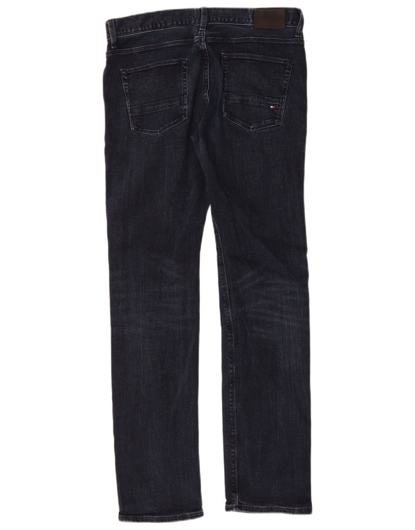 Tommy Hilfiger Mens Denton Straight Jeans W34 L34 Bleu Marine Coton