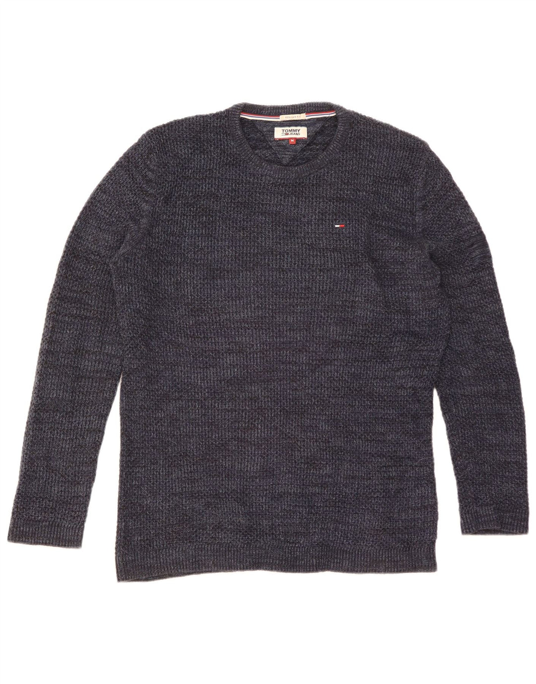 Tommy Hilfiger Pull ras du cou pour homme Bleu marine moyen moucheté