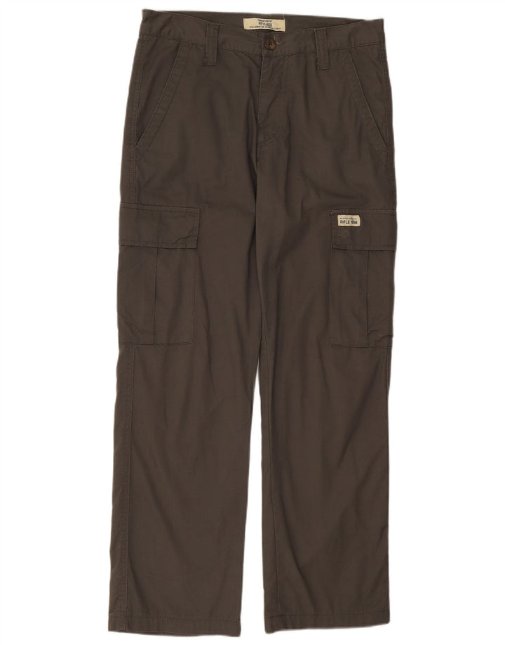 RIFLE Womens Straight Cargo Trousers W32 L29 Grey