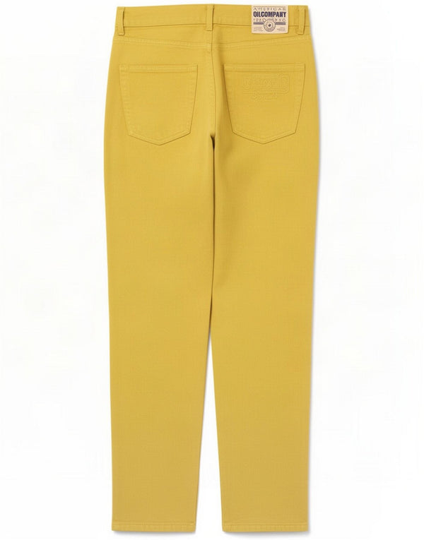 Oil Company Jean fuselé pour homme IT 50 Large W34 L33 Jaune Coton