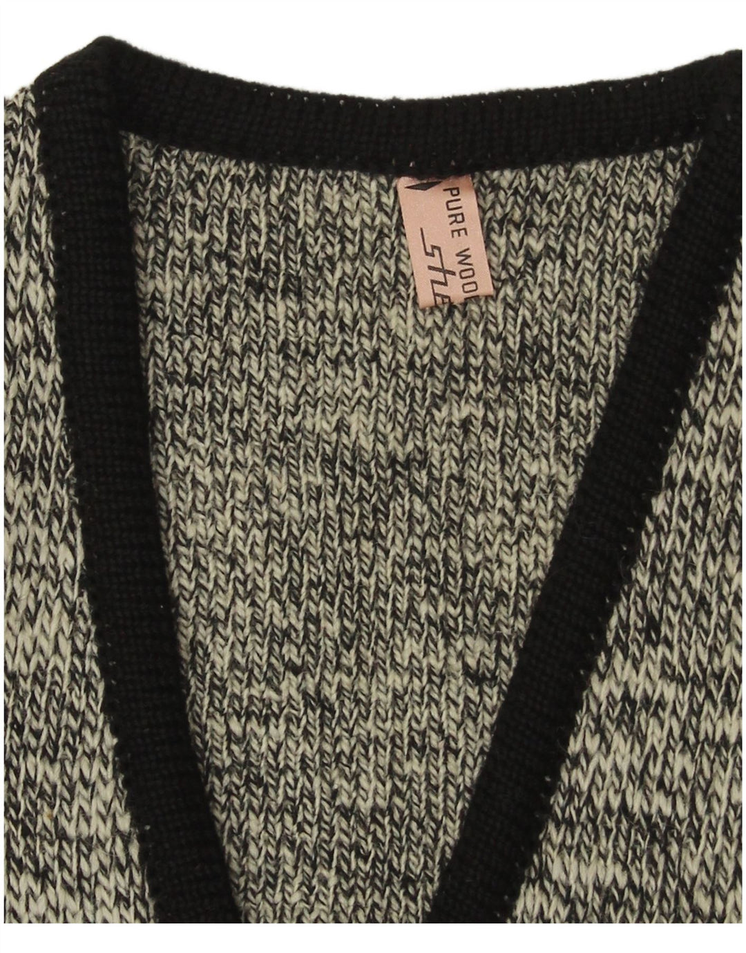 Shetland Pull col V pour homme en laine vierge mouchetée bleu marine