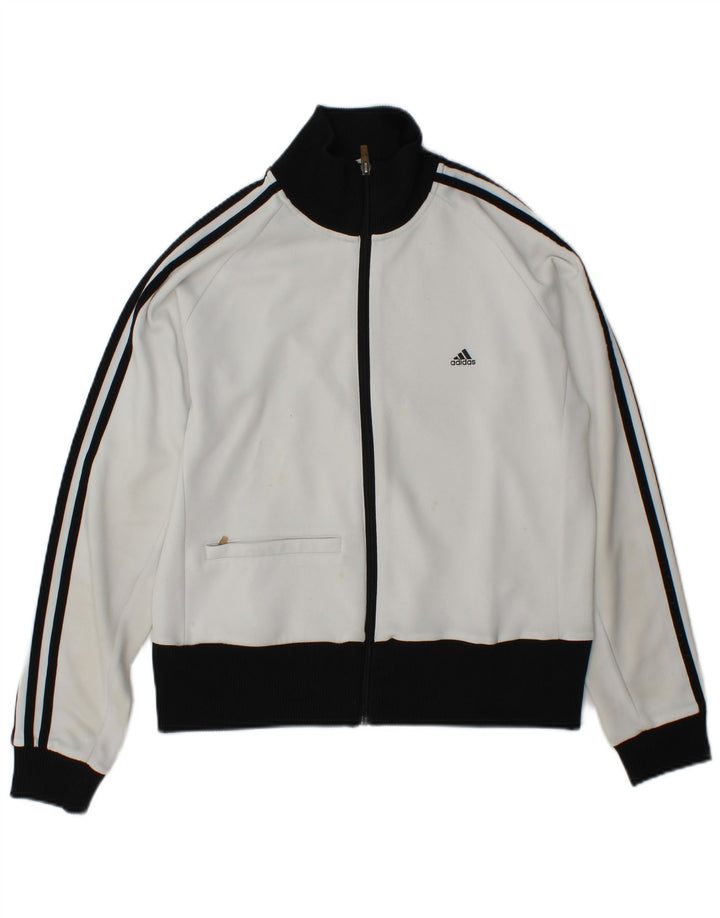 Adidas Veste de survêtement pour femme UK 18 XL Blanc Colorblock Polyester