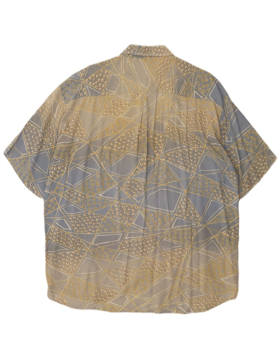 MAC FASHION Chemise à manches courtes pour homme Large Bleu Géométrique