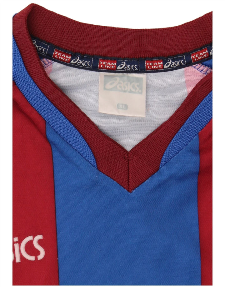 Asics Homme Graphic Top Manches Longues XL Bleu Rayé Polyester