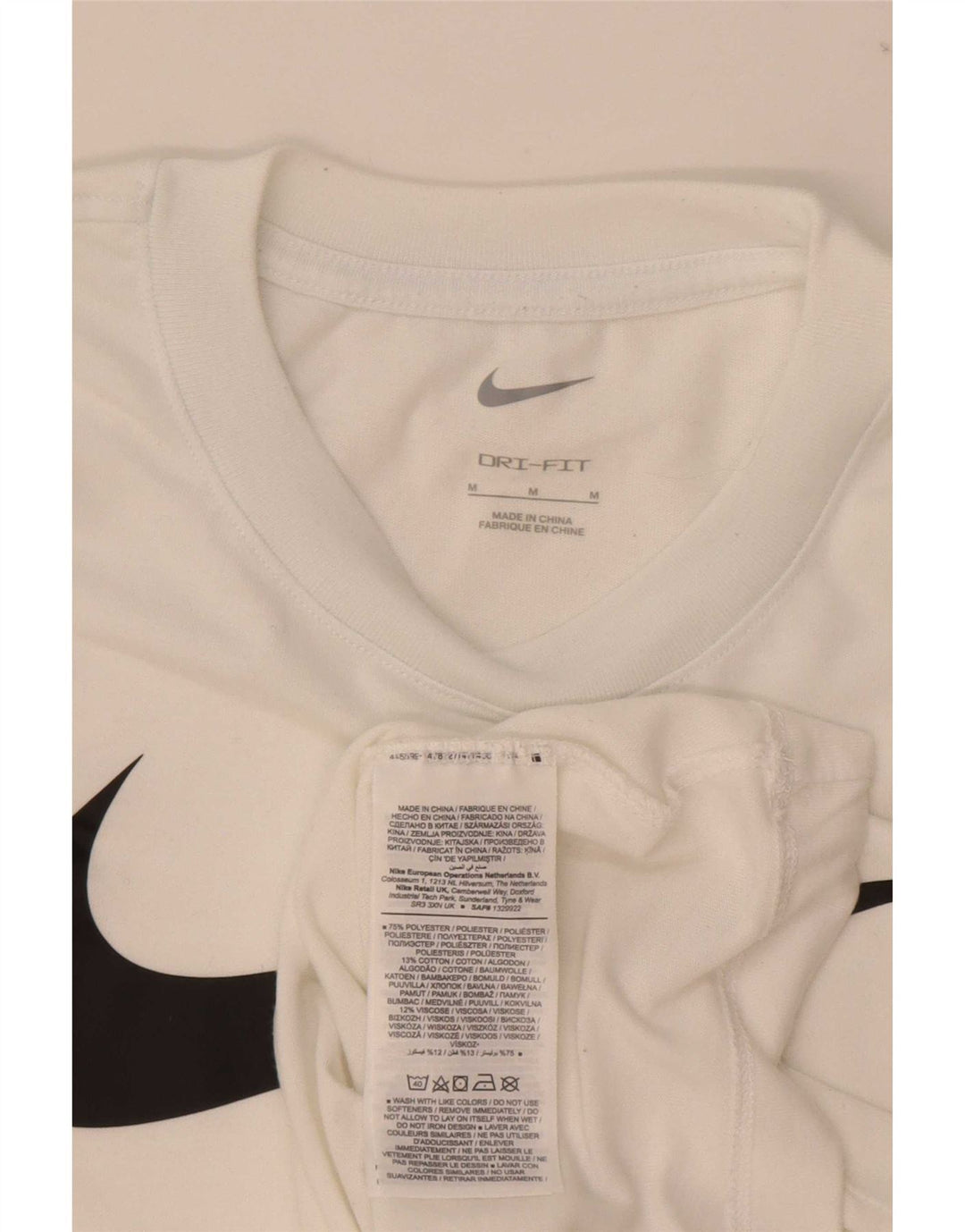 Nike Hommes Dri Fit Graphic T-Shirt Top Blanc Moyen Polyester
