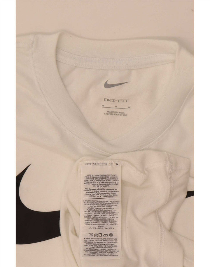 Nike Hommes Dri Fit Graphic T-Shirt Top Blanc Moyen Polyester