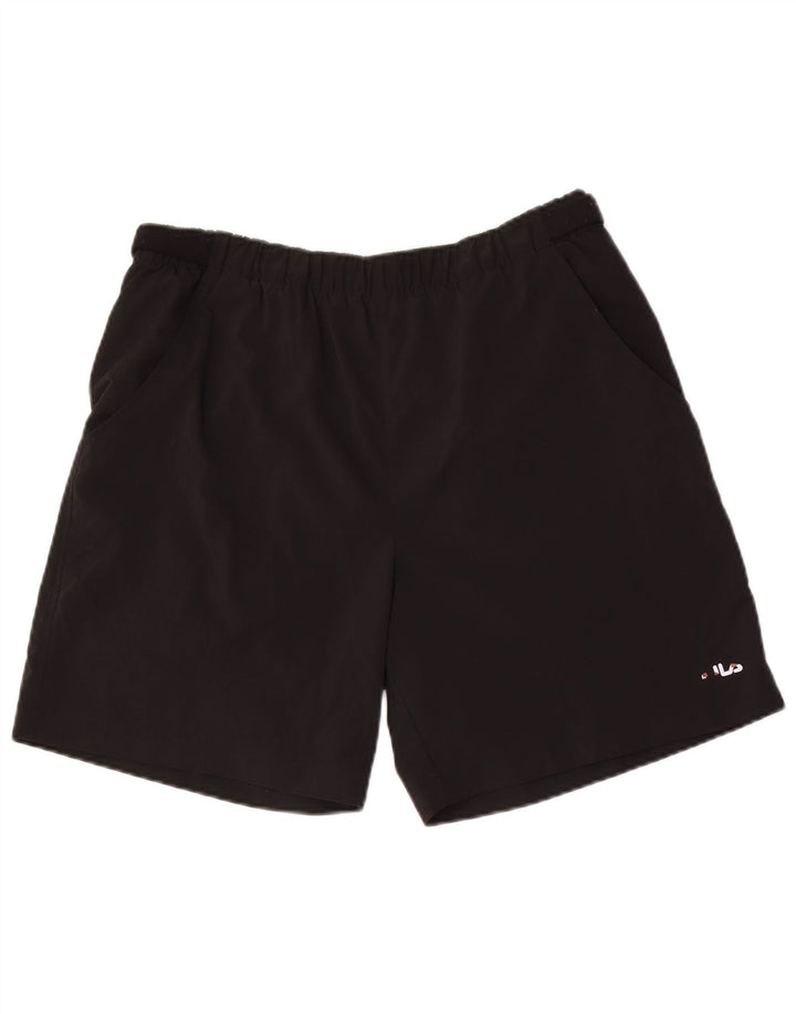 Fila Short de Sport Homme Noir Moyen Polyester