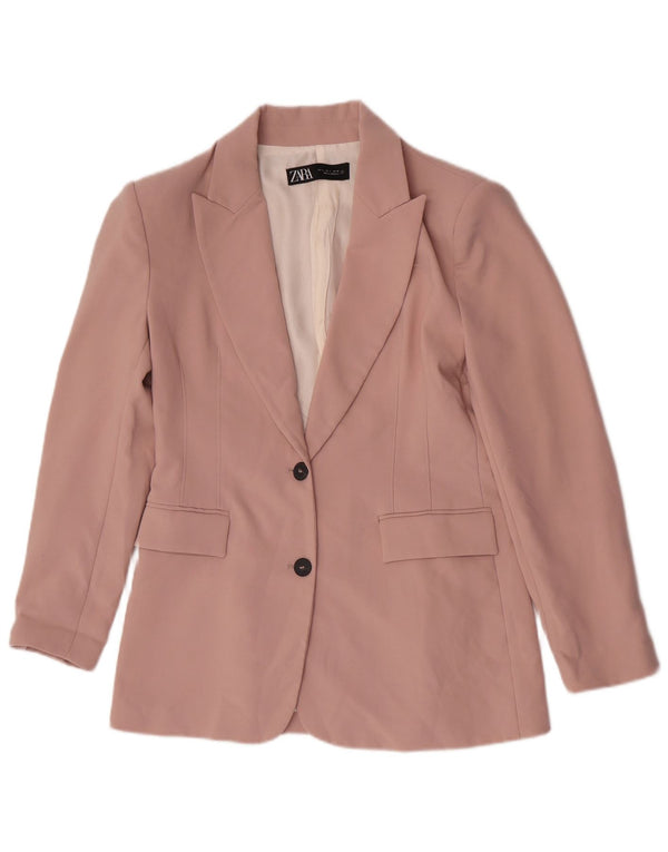 Zara Costume 2 pièces 2 boutons pour femme UK 16 Large W32 L31 Rose Polyester