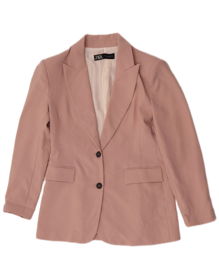 Zara Costume 2 pièces 2 boutons pour femme UK 16 Large W32 L31 Rose Polyester