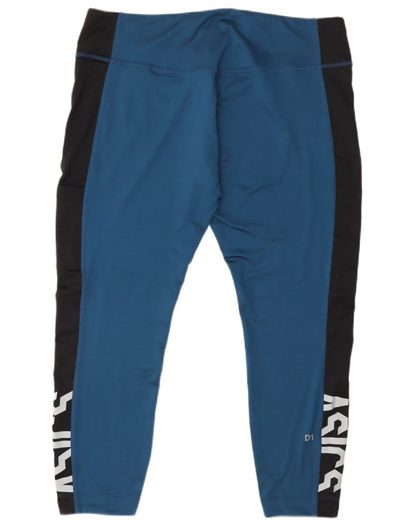 Asics Legging court pour femme UK 18 XL Bleu Polyester