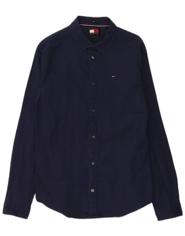 Tommy Hilfiger Chemise Slim Fit Homme Bleu Marine Moyen Coton
