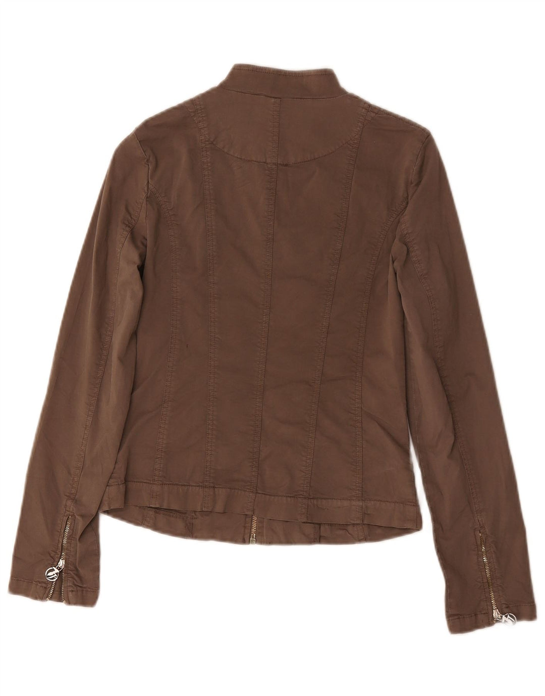 Trussardi Jeans Veste Bomber Femme UK 8 Petit Beige