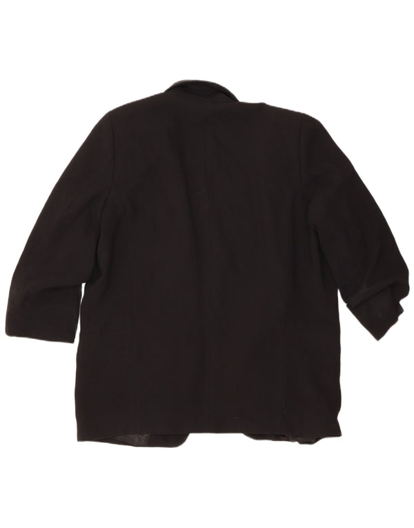 ZARA Veste blazer ouverte à manches 3/4 pour femme UK 18 XL Noir