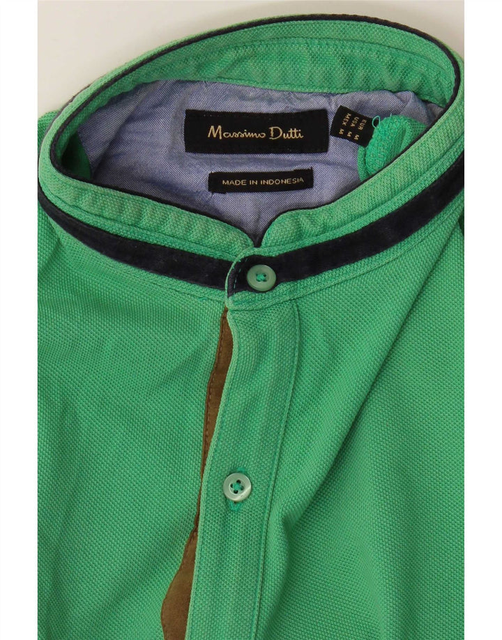 Massimo Dutti Polo Homme Vert Moyen Rayé Coton