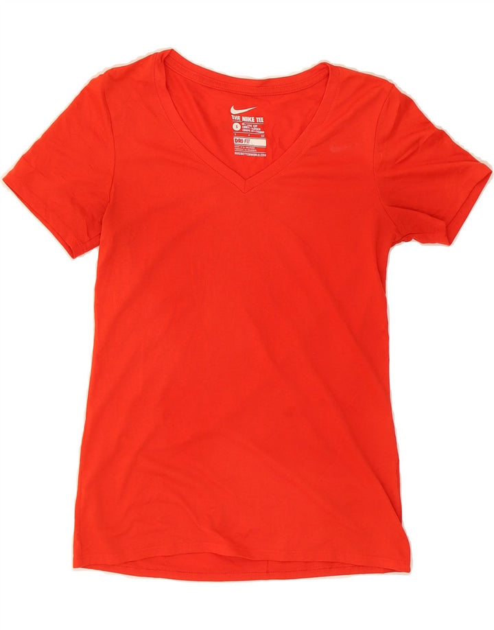 NIKE Womens Athletic Cut T-Shirt Top UK 10 Small Red Vintage Nike and Second-Hand Nike from Messina Hembry 