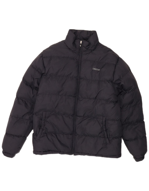 KAPPA Veste matelassée graphique pour homme UK 40 Large Bleu Marine Polyester