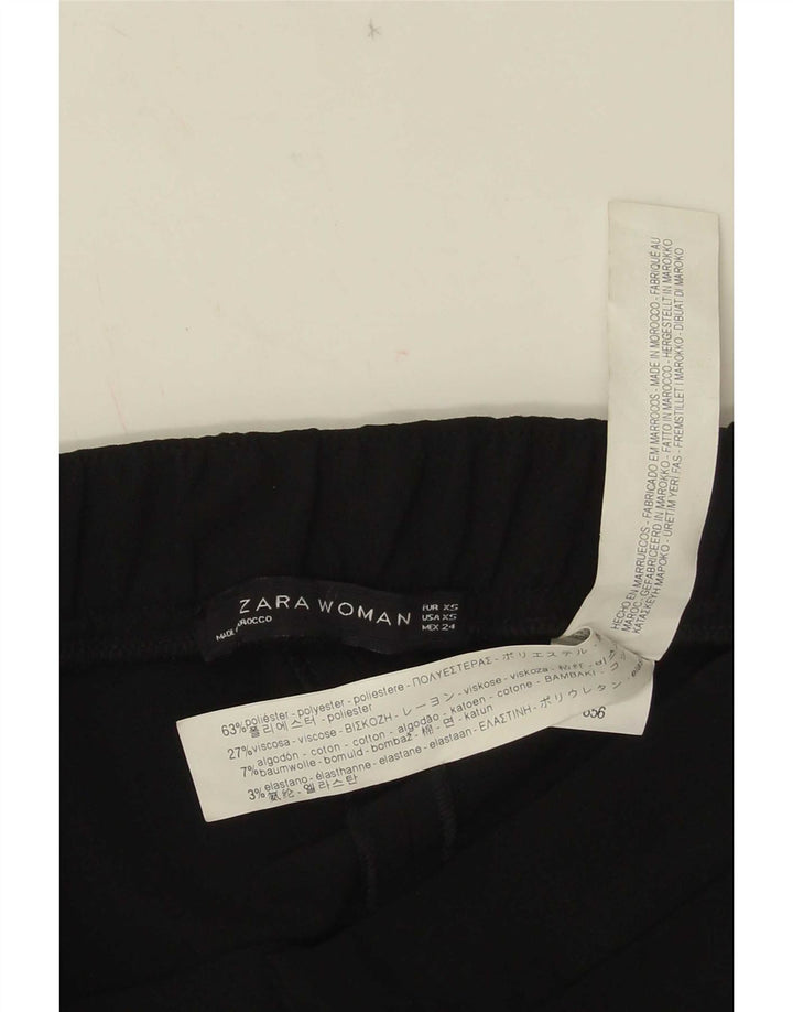 Zara Pantalon court bootcut pour femme XS W24 L24 Noir Polyester