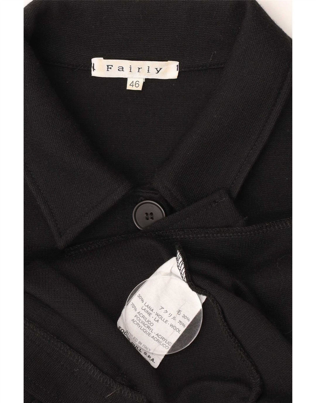 Pardessus Femme Fairly IT 46 Large Laine Noire