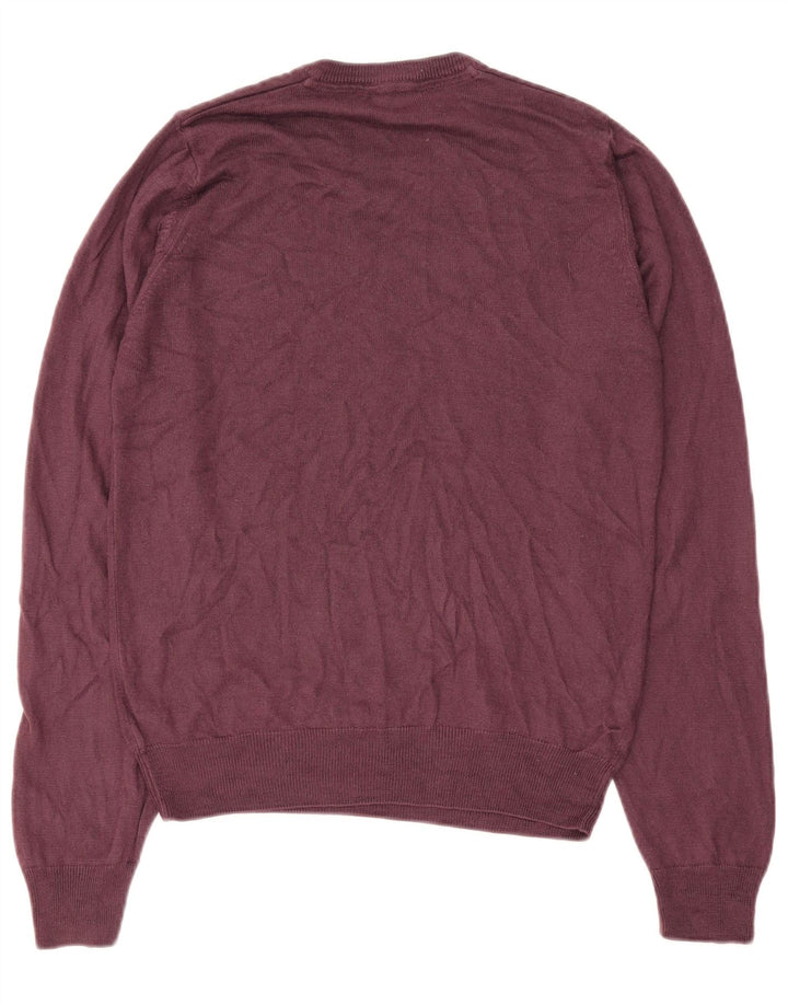 Marks & Spencer Pull coupe classique à col en V pour homme, petit, bordeaux