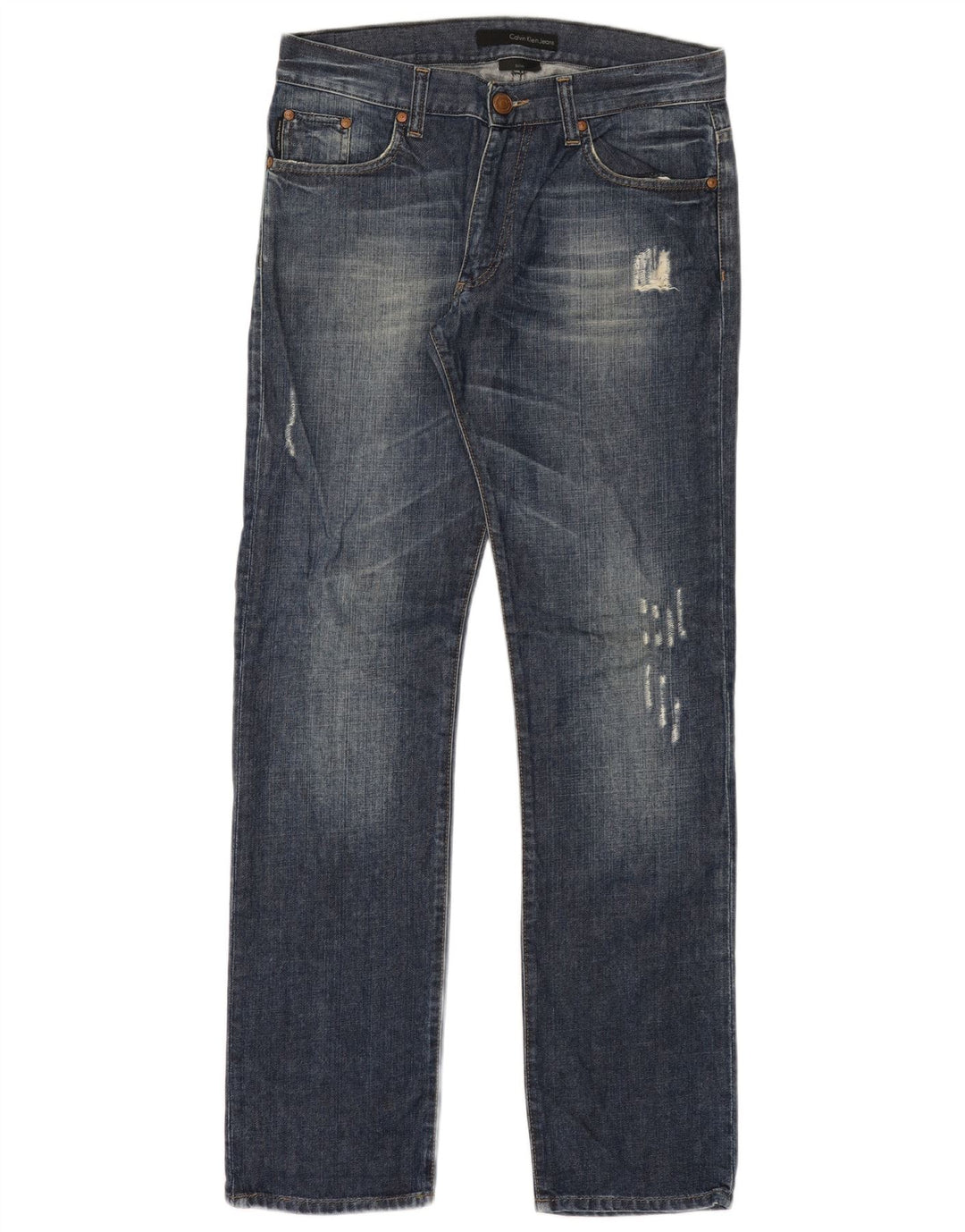 Calvin Klein Jean slim vieilli W31 L33 pour homme en coton bleu