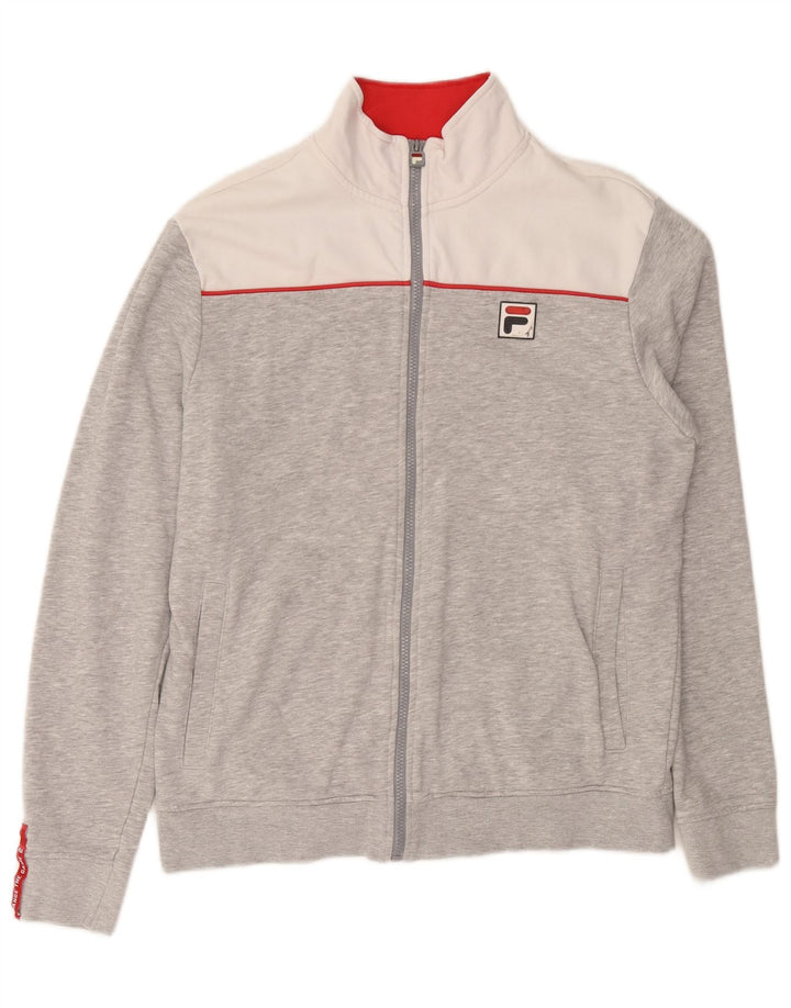 Fila Veste de survêtement pour homme en coton color block Large Gris