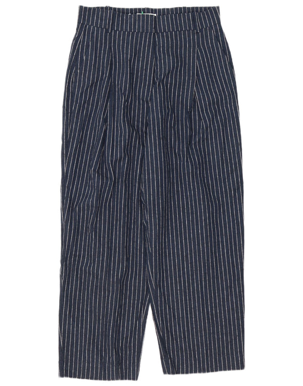 John Lewis Pantalon chino taille haute pour femme UK 12 Medium W32 L28 Bleu marine