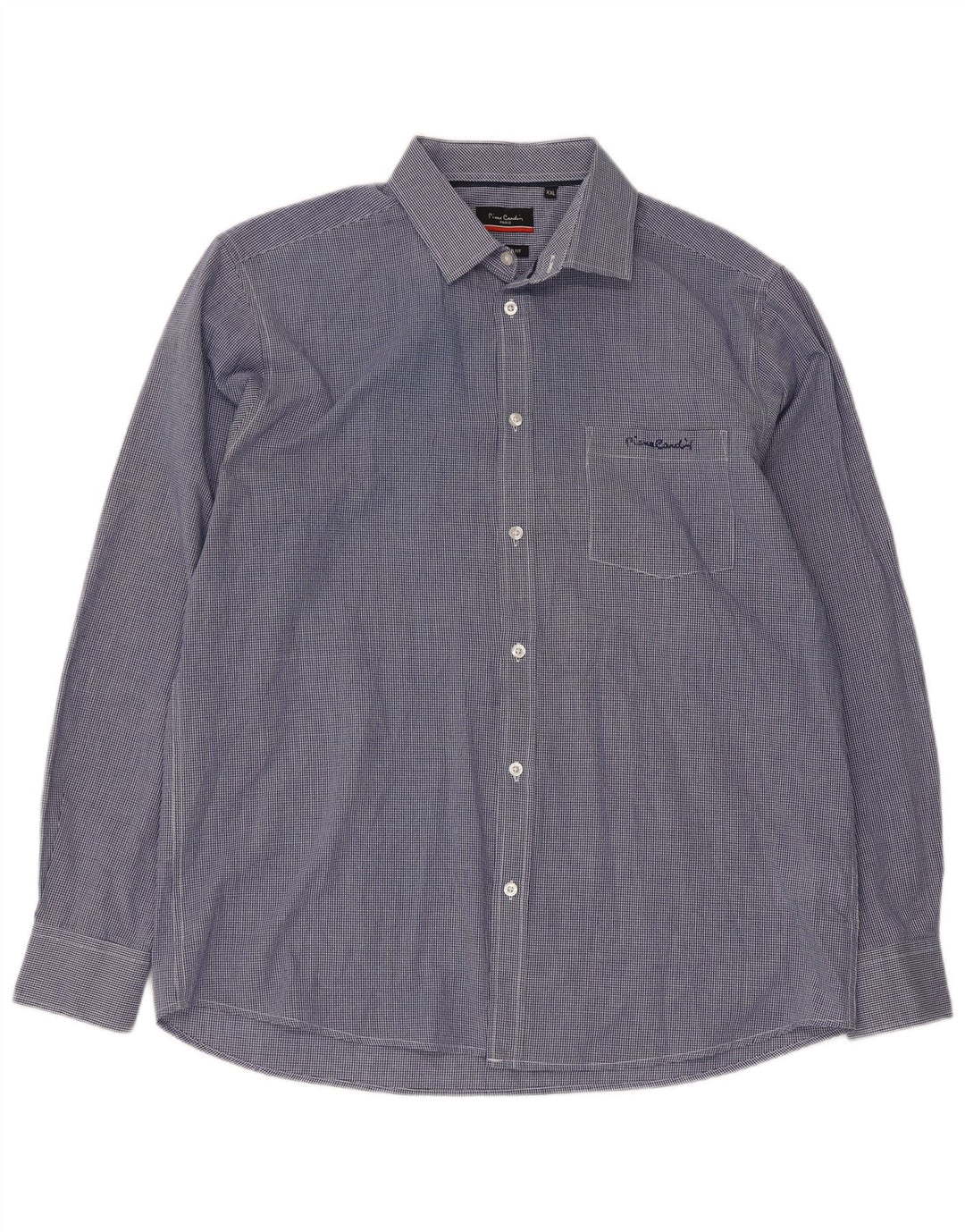 PIERRE CARDIN Chemise Regular Fit Homme 2XL Bleu Vichy Polyester