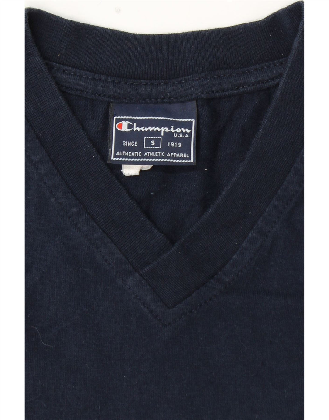 CHAMPION T-Shirt Graphique Homme Petit Bleu Marine Colorblock Coton
