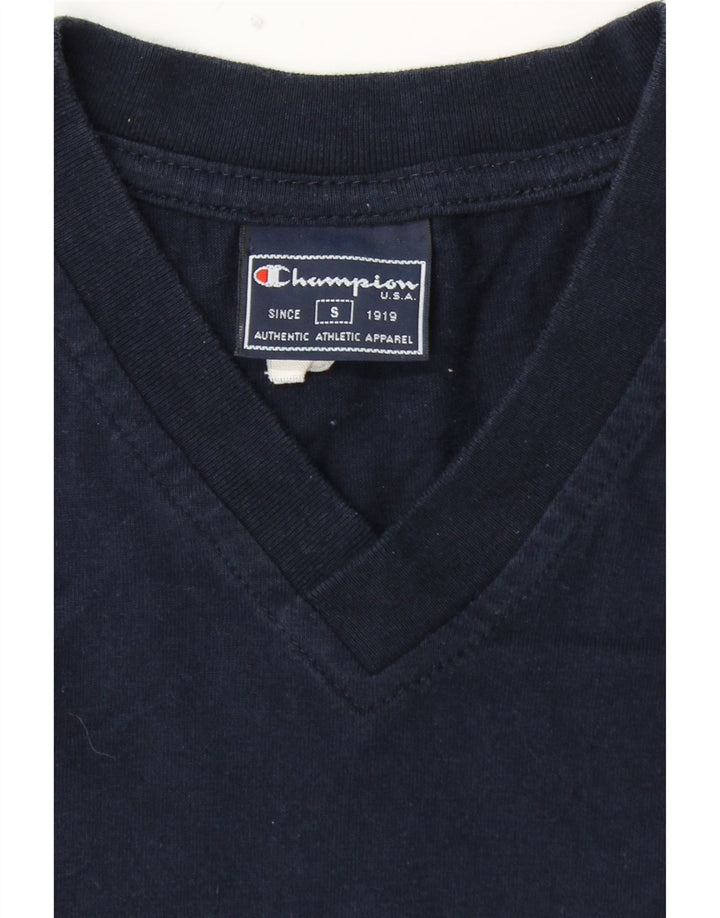 CHAMPION T-Shirt Graphique Homme Petit Bleu Marine Colorblock Coton