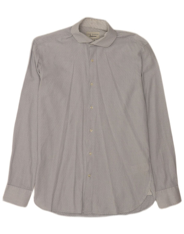 Ted Baker Chemise Homme Taille 15 Coton Géométrique Bleu Moyen