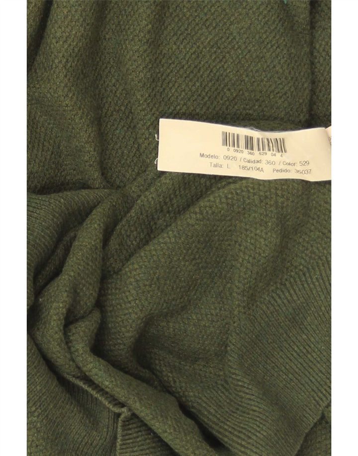 Massimo Dutti Pull col V pour homme en coton vert Taille L