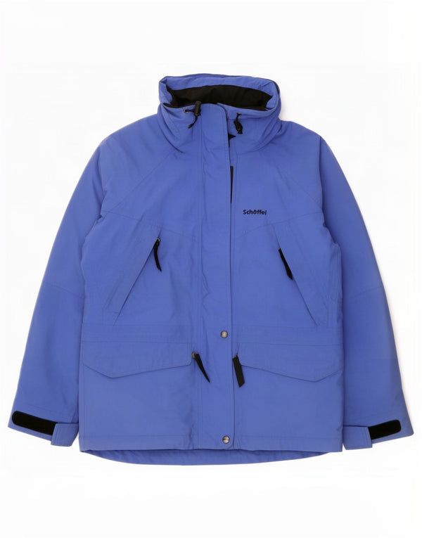 Schoffel Veste de pluie surdimensionnée à capuche pour femme UK 12 Bleu moyen Polyamide