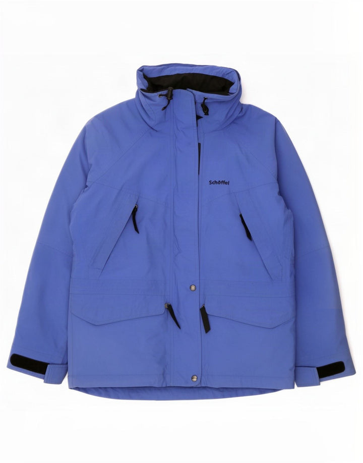Schoffel Veste de pluie surdimensionnée à capuche pour femme UK 12 Bleu moyen Polyamide