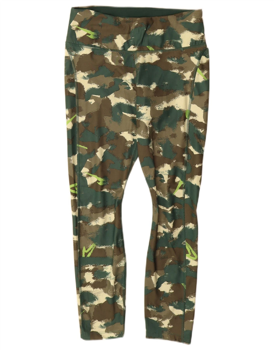 NIKE Legging Dri Fit pour femme UK 12 Polyester camouflage vert moyen