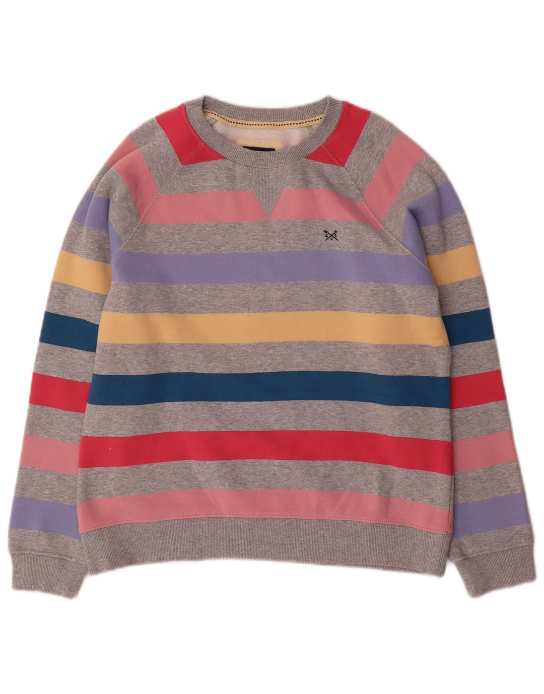 CREW CLOTHING Sweat-shirt pour femme UK 10 Petit rayé multicolore